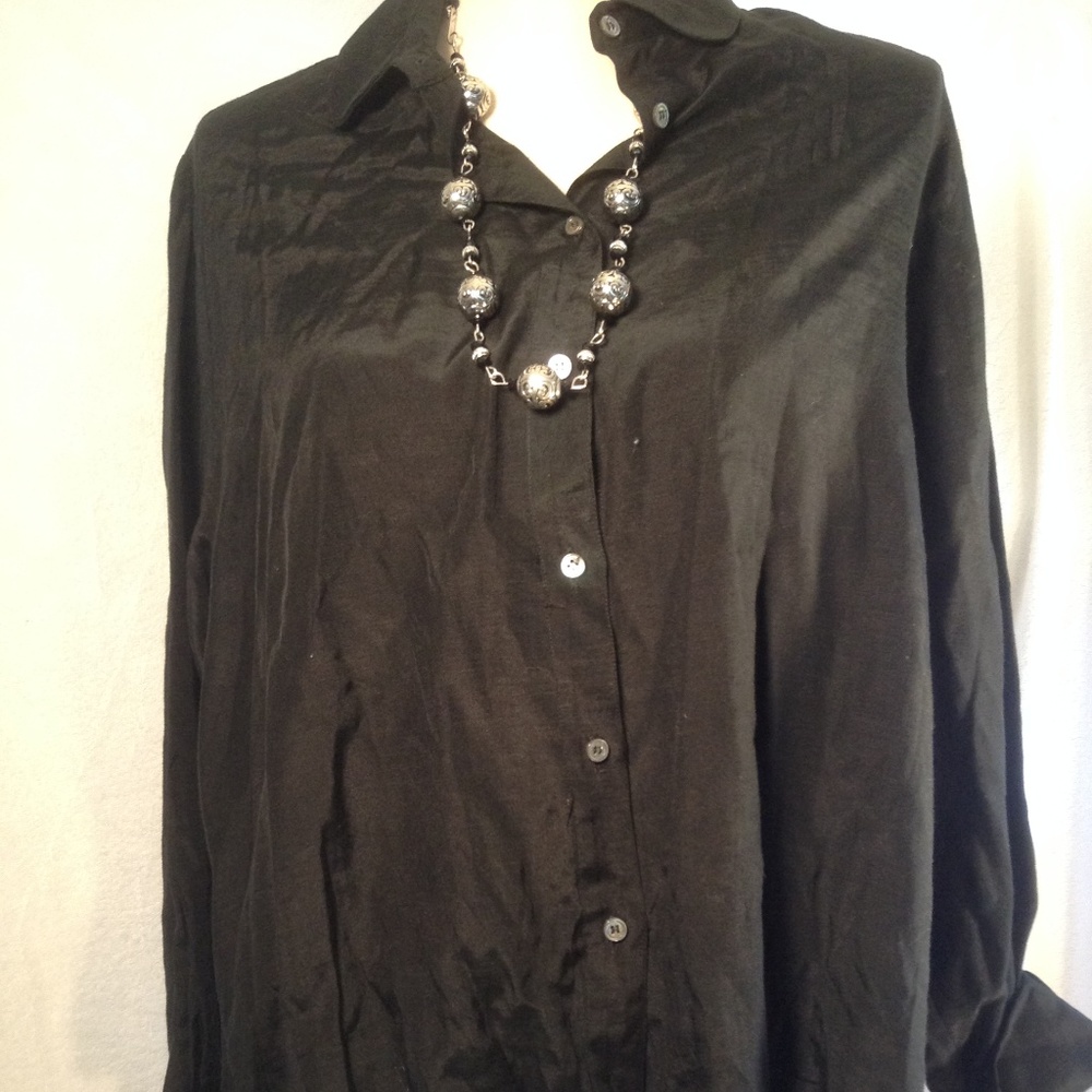 Royal Silk Black Blouse